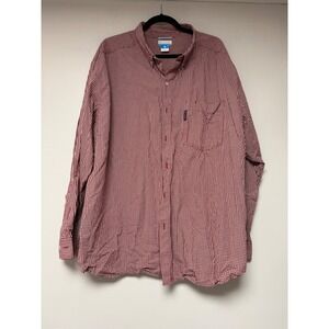 Columbia Sportswear Red Gingham Plaid Button Down Shirt Long Sleeve Men's 3X